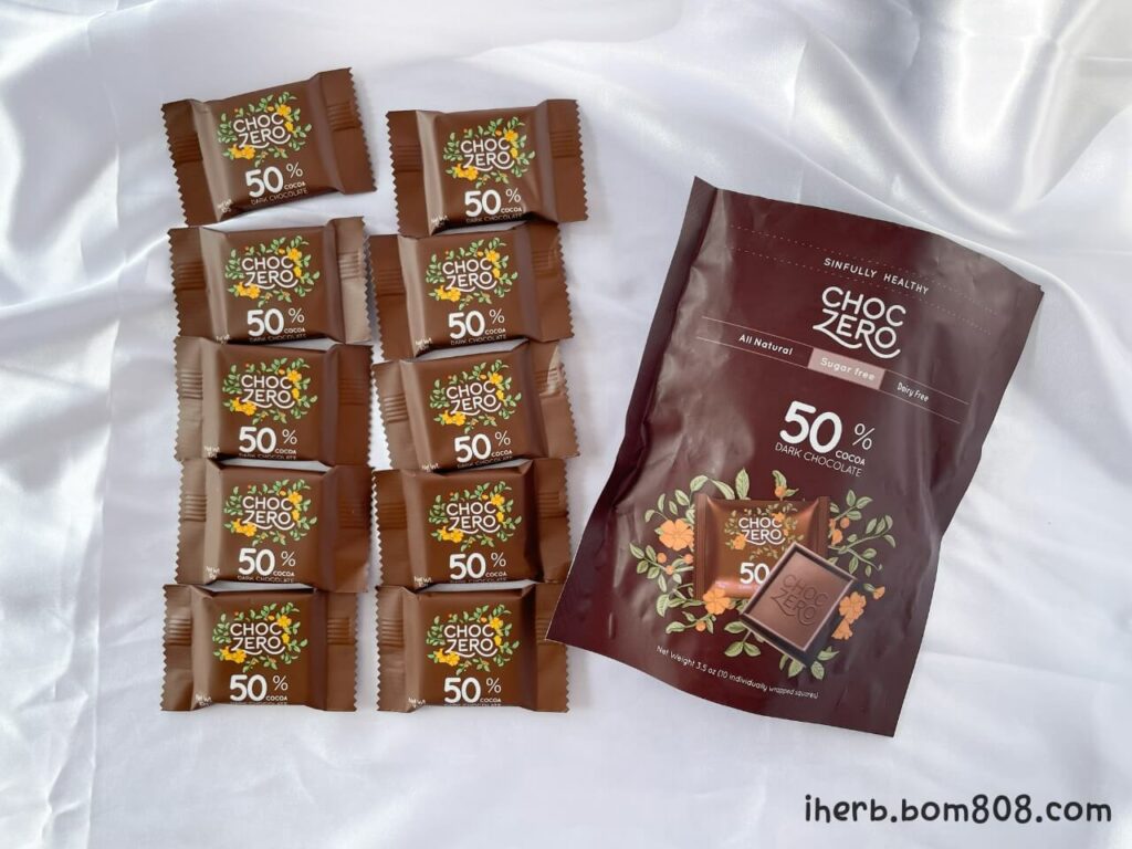 ChocZero（チョクゼロ）カカオ50％ダークチョコレートスクエア｜砂糖不使用