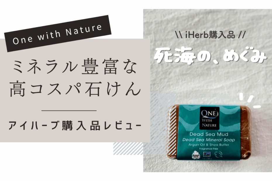 【iHerb】死海の泥とミネラルで全身さっぱり！One with Natureの巨大石けんがコスパ最強だった【アイハーブ】